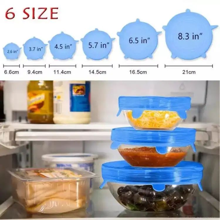 6Pcs Universal Food Silicone Cover Silicone Stretch Lids For Cookware Reusable Stretch Lids silicone lid covers silicone lids 6Pcs Universal Food Silicone Cover Silicone Stretch Lids For Cookware Reusable Stretch Lids silicone lid covers silicone lids