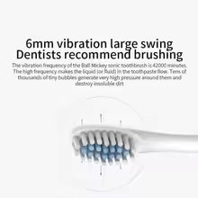 6 Modes Electric Toothbrushes for Adults Kids Smart Timer Rechargeable Whitening Toothbrush IPX7 Waterproof Tooth brush holder
