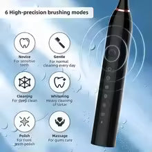 6 Modes Electric Toothbrushes for Adults Kids Smart Timer Rechargeable Whitening Toothbrush IPX7 Waterproof Tooth brush holder