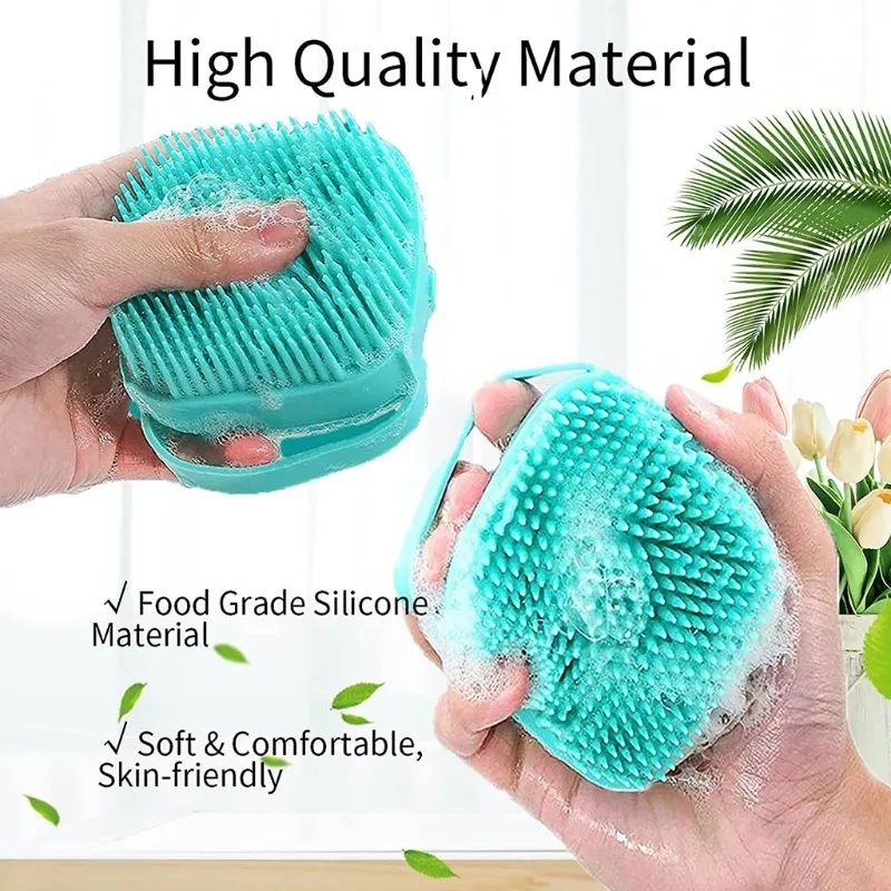 Silicon Bath Body Brush, Exfoliating Body Scurb Brush with Soap Dispenser, 2 in 1 Ultra Soft Bath Sponge Shower Brush and Body Massager,