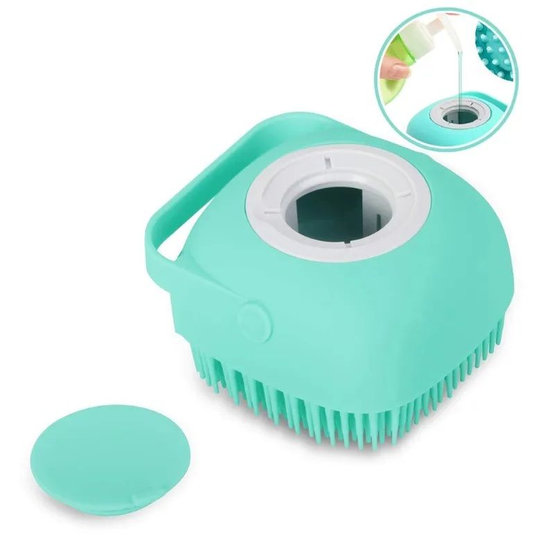 Silicon Bath Body Brush, Exfoliating Body Scurb Brush with Soap Dispenser, 2 in 1 Ultra Soft Bath Sponge Shower Brush and Body Massager,