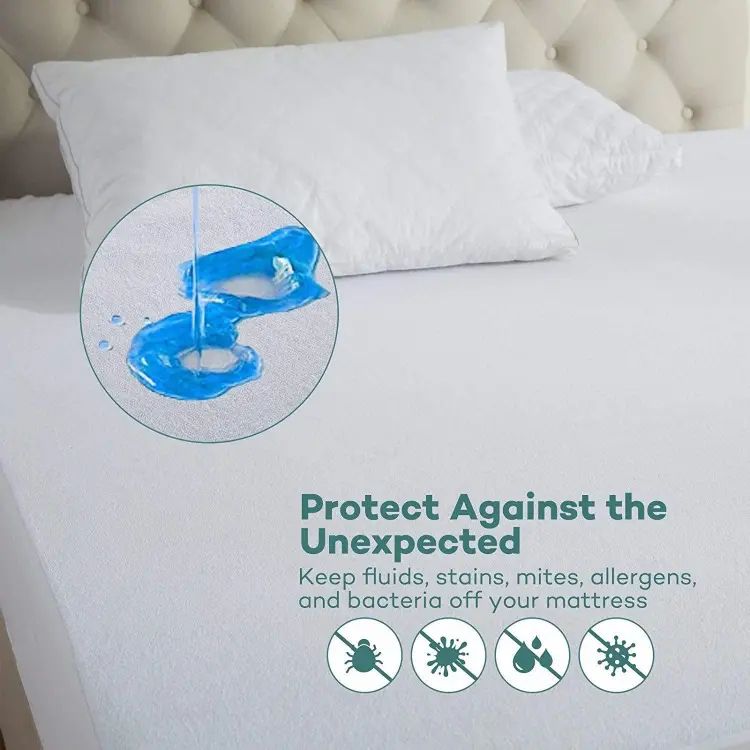 Waterproof Double bed Mattress Cover Material Cotton Color Random 6 by 6.5 Feet Waterproof Double bed Mattress Cover Material Cotton Color Random 6 by 6.5 Feet
