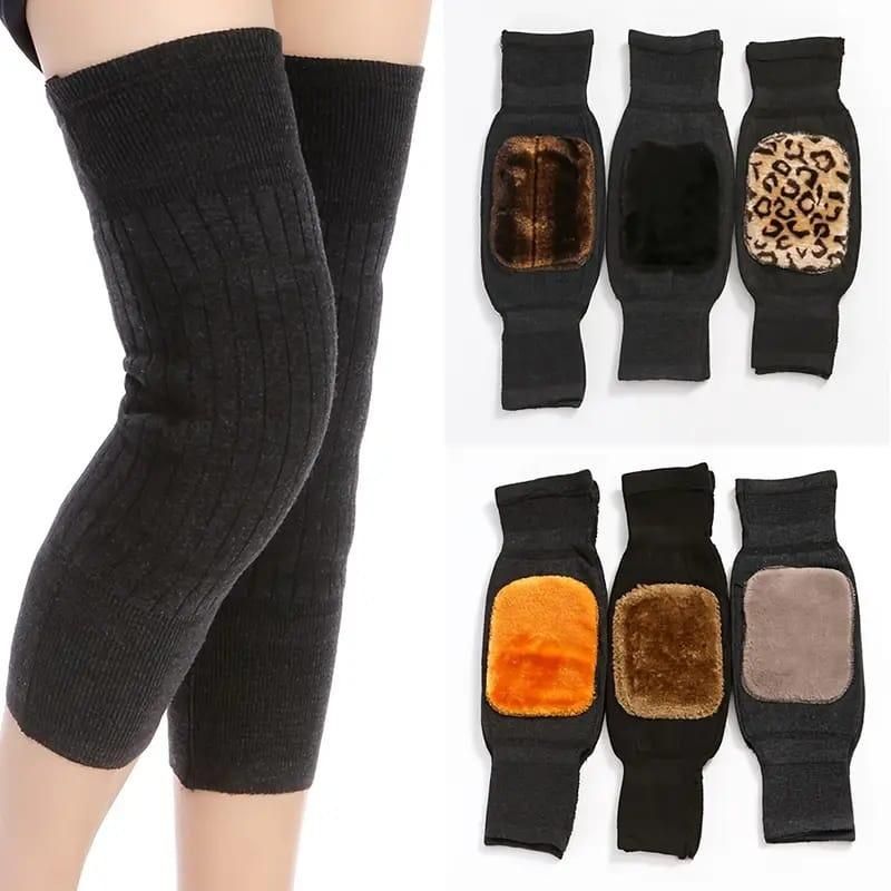 1 Pair Winter Wool Knee Pads Warm Knee Protector Wool Warmers Thickened Knee Brace 1 Pair Winter Wool Knee Pads Warm Knee Protector Wool Warmers Thickened Knee Brace